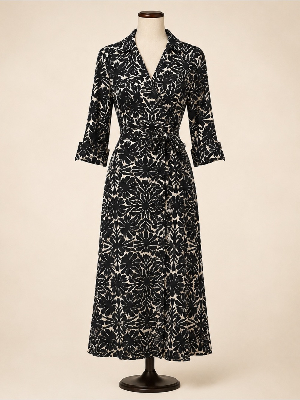 0039 Italy Havana Floral Cotton Wrap Dress - Med